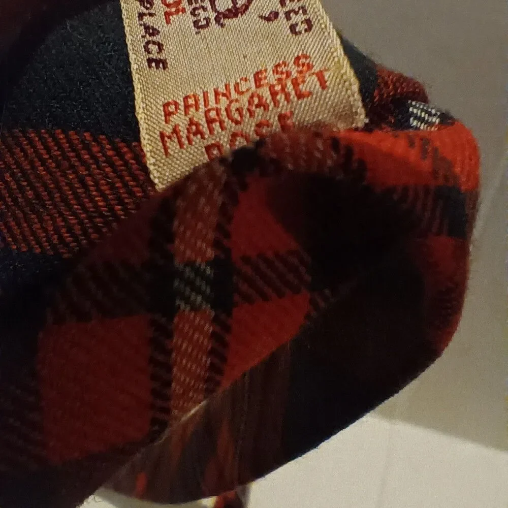 Vintage Viyella Princess Margaret Rose Tartan Neck Tie-Skinny-Wool Blend-Plaid